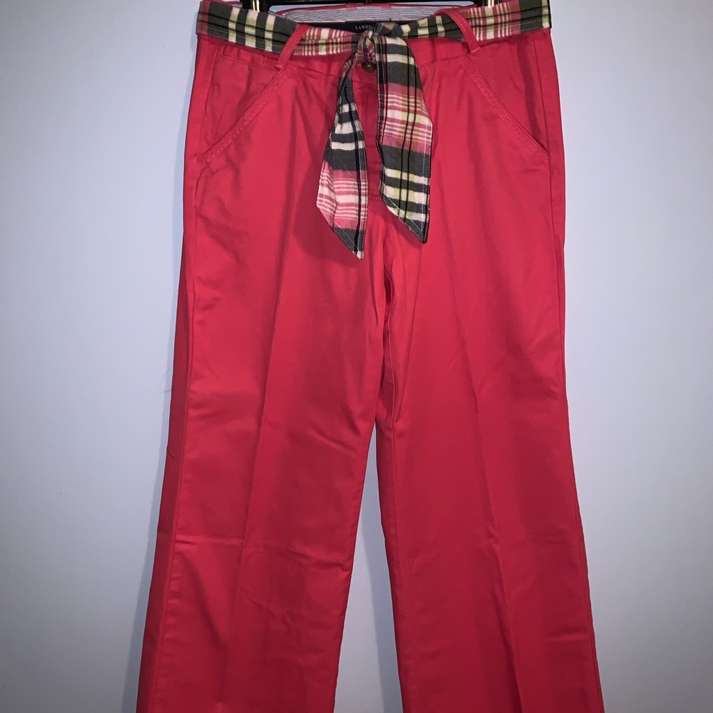 Lands’ End Pink Pants With Belt